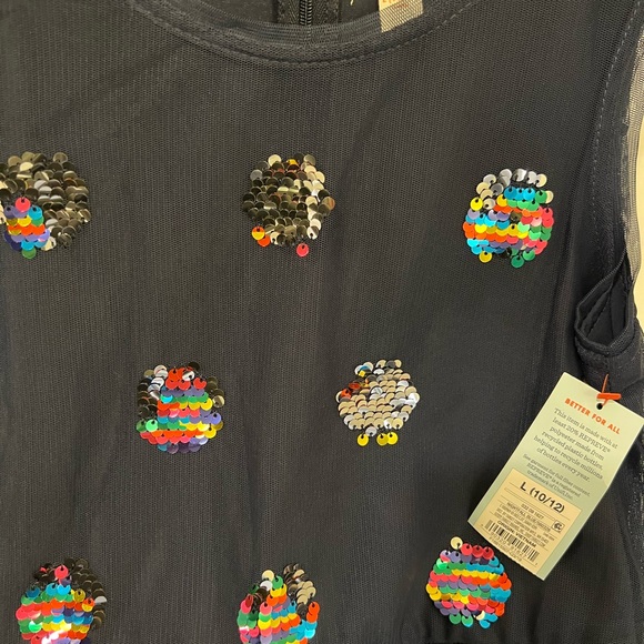 Cat & Jack Navy Dress with Colorful Sequins – Girls Size Large (NWT) - Picture 4 of 4